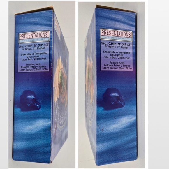 VTG Indiana Glass Presentations Crystal Chip & Dip 2 Piece Set 5451 Original Box - Picture 3 of 14